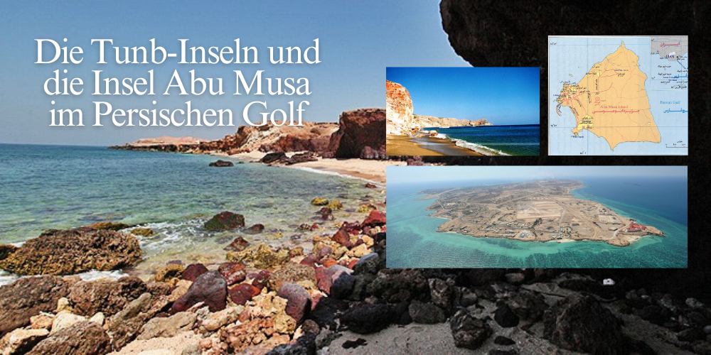 Die Tunb-Inseln und die Insel Abu Musa im Persischen Golf